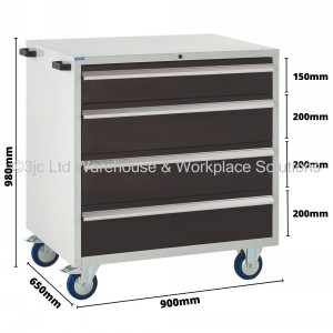 Euroslide Storage Cabinet Mobile 4 Drawers